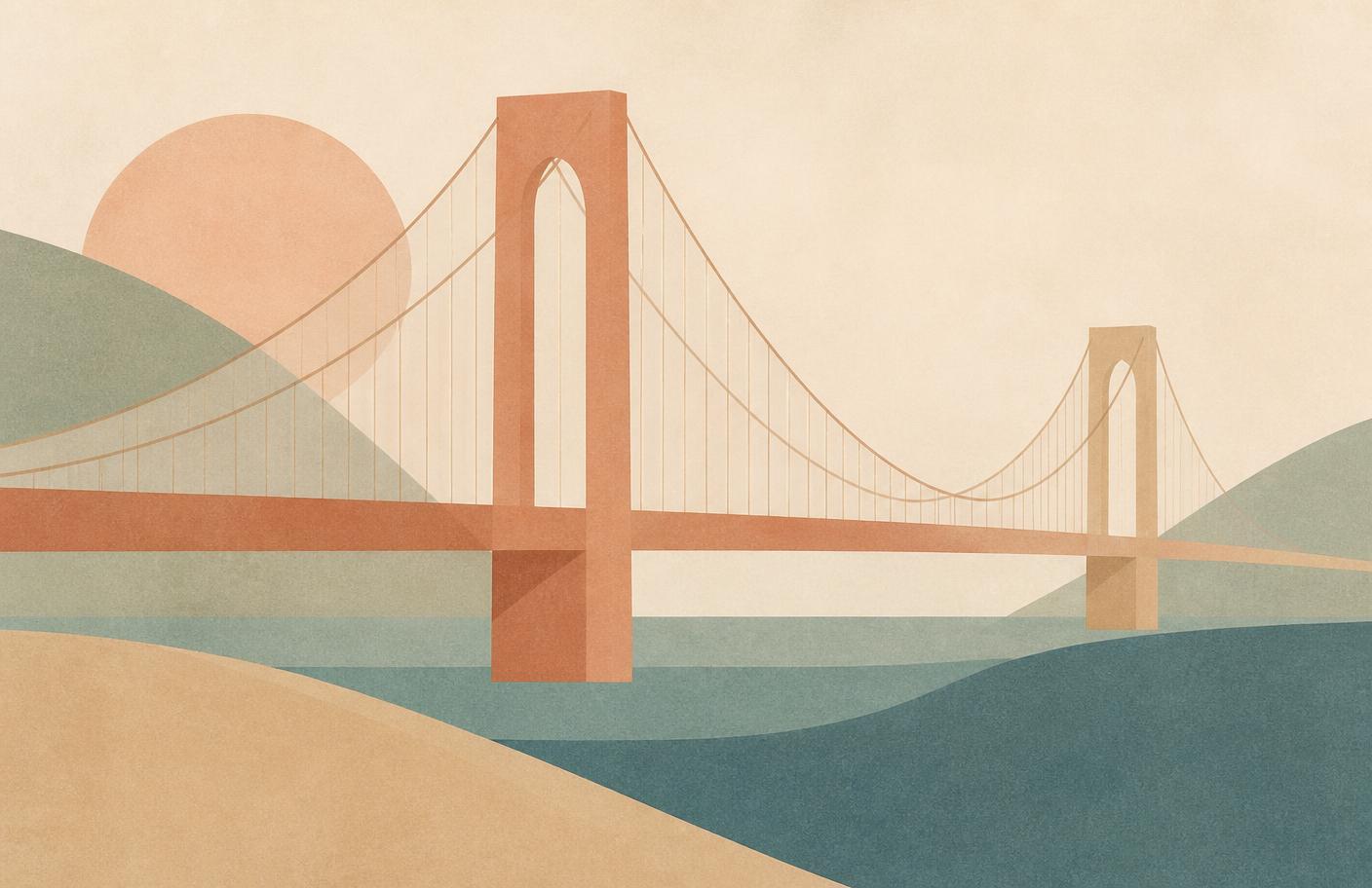 Ilustração abstrata da Ponte Criativa
